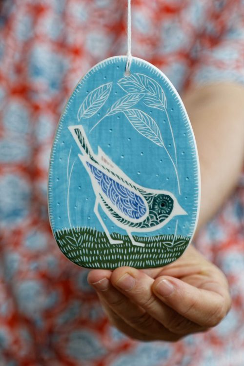 Carte-image "Dans l’œuf bleu et vert"