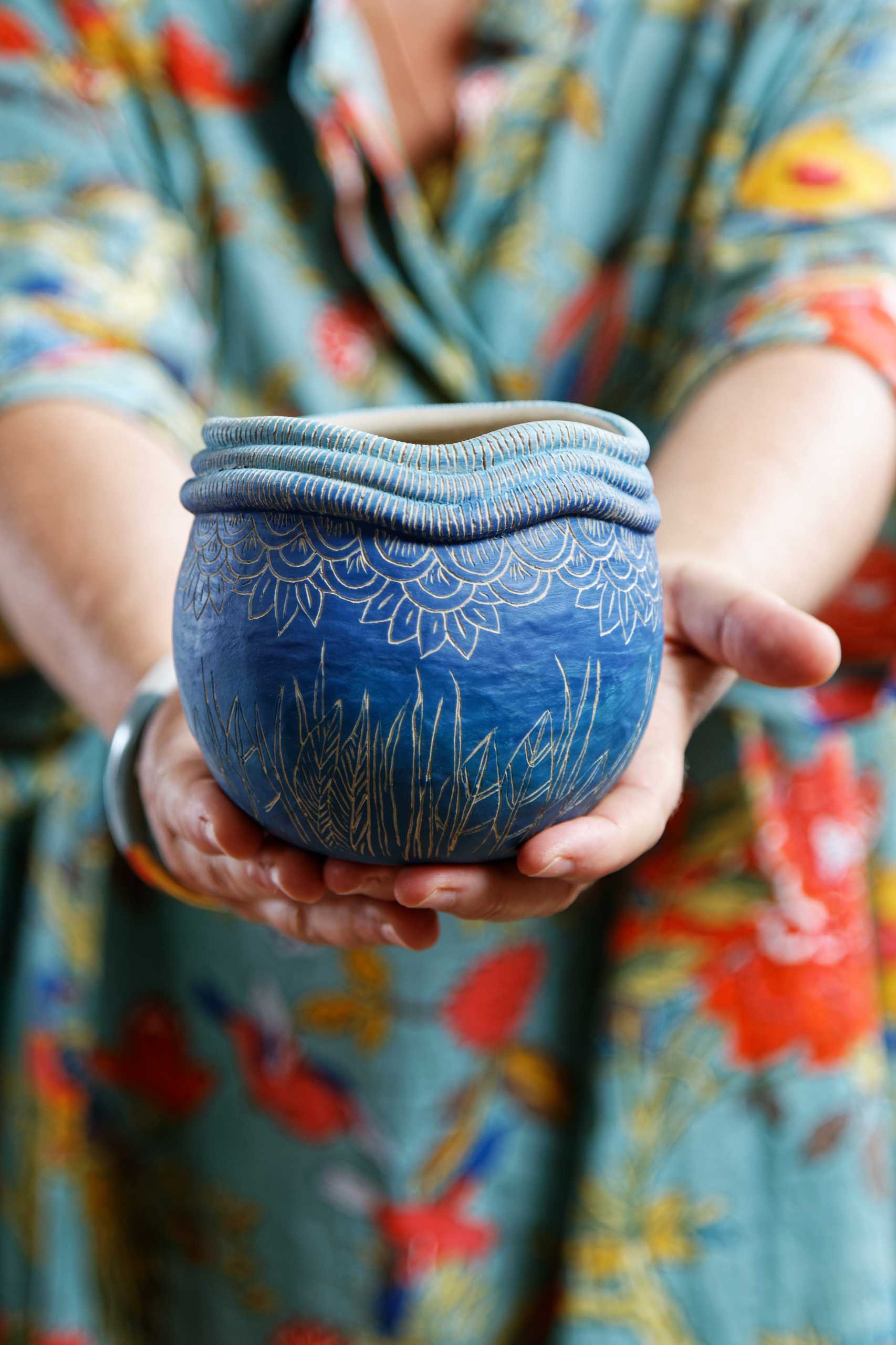 Vase Boule – Bleu Abyssal