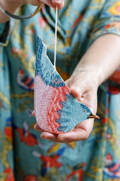 Carte-image Oiseau "Corail Céleste"